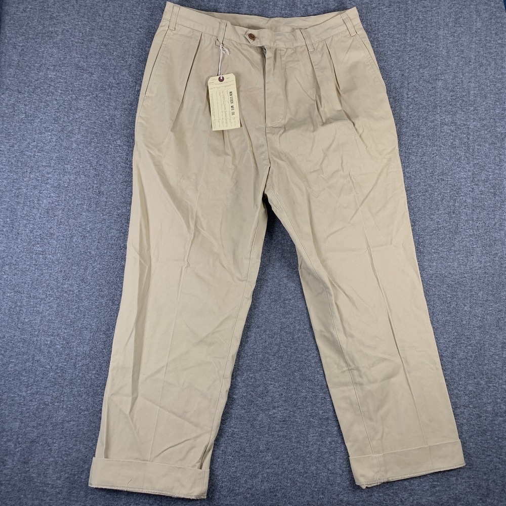 Bronson MFG Non Stock Pleated Pants Men 38 Beige Retro Trousers Workwear 1930s